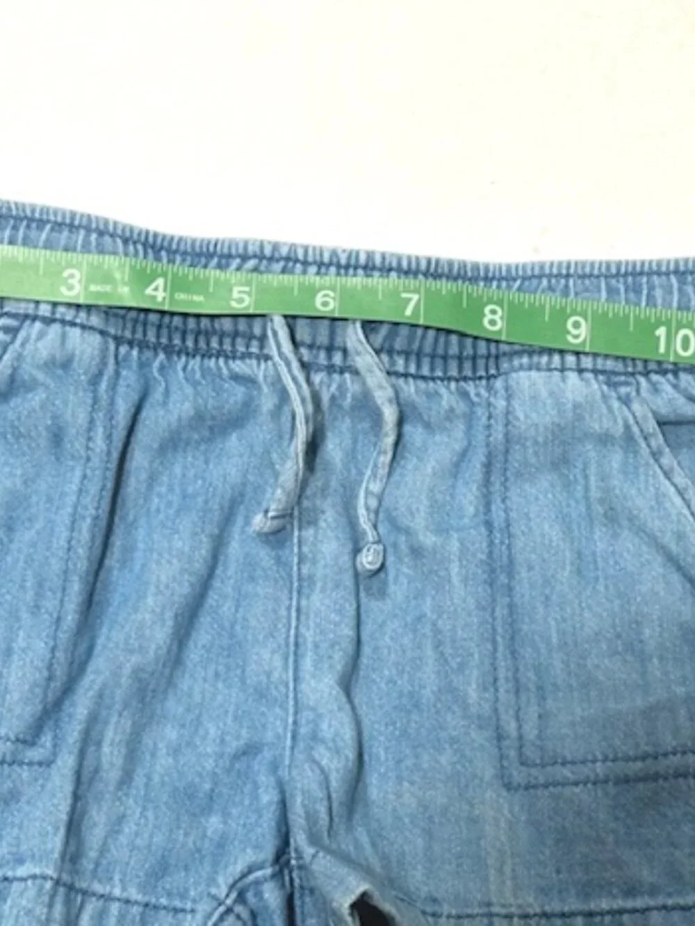 Old Navy Girls Chambray Shorts Pockets Elastic Waist Light Blue Size XS (5)